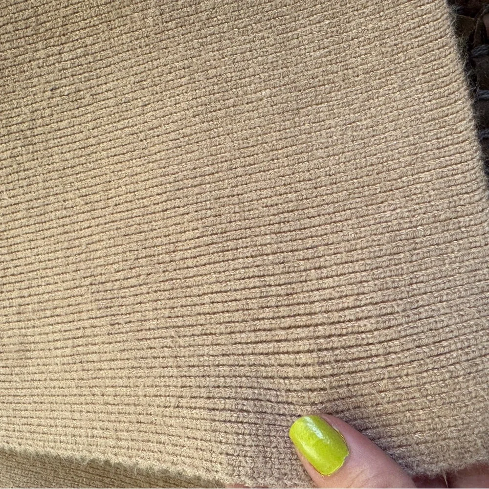 Cream and Tan Soft Fabric Scarf